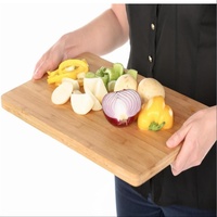 Planche à découper carrée de cuisine en bambou et en bois avec poignée, utilisée comme planche collante pour couper les légumes, les fruits et le pain