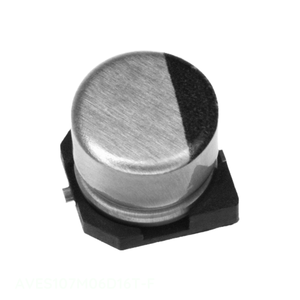 ตัวเก็บประจุแบบ SMD รุ่น AVES107M06D16T-F 100 ไมโครฟารัด ชนิดติดตั้งบนพื้นผิว ยี่ห้อ Manufacturer Channel ความจุ 100UF ค่าความคลาดเคลื่อน 20% แรงดัน 6.3V - Product Image 1