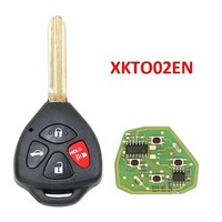 Xhorse VVDI XKTO02EN for Toyota Wired Remote 4-button for VVDI2 Mini Key Tool Triangle Flat Programmable Car Key Fob Replacement