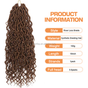 Extensiones <span class=keywords><strong>de</strong></span> Cabello Afro Rizado Ombre <span class=keywords><strong>River</strong></span> Faux Locs, Pre-enlazadas, Estilo Despeinado Goddess <span class=keywords><strong>River</strong></span> Faux Locs - Product Image 4