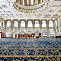 Tapis de mosquée en rouleau, fabriqué à la machine, jacquard, à poils longs, écologique, lavable, résistant aux taches, antimicrobien, pour l'islamisme