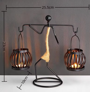 Cuerda de Hierro Retro Creativa para Niña, Candelabro de Metal Vintage, Adorno para Mesa de Comedor, Bar de <span class=keywords><strong>Música</strong></span>, Sala de Estar, Hierro Hecho a Mano - Product Image 3