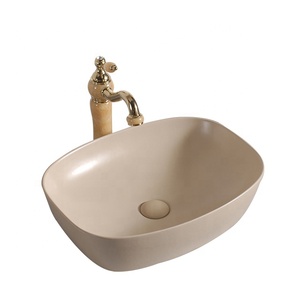Sản Phẩm Phòng Tắm Chất Lượng Cao Chậu Rửa Bàn Bằng Gốm Màu Hồng Chậu Rửa Nghệ Thuật - Product Image 2