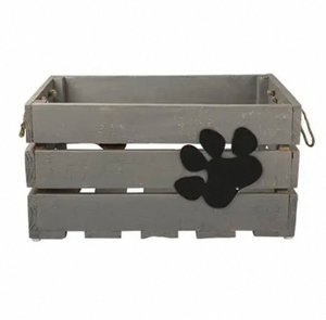 Nhà Sản Xuất Bán Hàng Trực Tiếp Màu Sắc Tự Nhiên Trang Trí Con Chó Hộp Đồ Chơi Bin Lưu Trữ Bằng Gỗ Hộp Thùng - Product Image 2