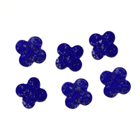 Cabochon en pierre naturelle multicolore trèfle à quatre feuilles, dos plat, pierre porte-bonheur pour la fabrication de bagues, pendentifs, boucles d'oreilles et bijoux