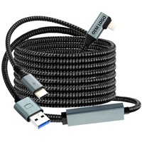 Cable de enlace de auriculares VR 2 en 1 súper largo de 5M personalizado de fábrica USB 3,2 tipo C alta velocidad 5Gbps transferencia de datos Nylon para juegos VR