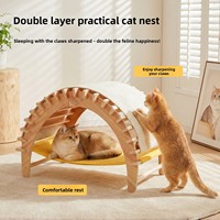 VaryWell 2026 Nouveau Lit pour Chat en Bois Massif Respirant, Arbre à Gratter Portable Conçu Spécialement pour Grands Chats, Universel Toutes Saisons