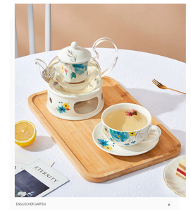 Household Food Grade Hot Sale Europe Design Glass Borosilicate Teapot with Ceramic <b>Infuser</b> - Product Image 5