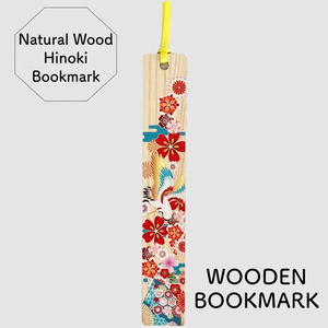 [Fabriqué au Japon] Marque-page en bois de Hinoki, motif fleur de cerisier, style classique, impression numérique - Bois naturel de cyprès Hinoki japonais - Product Image 5
