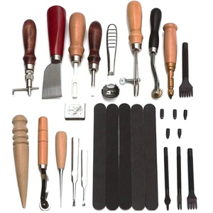 <span class=keywords><strong>Kit</strong></span> d'outils artisanaux en <span class=keywords><strong>cuir</strong></span> 18 pièces pour couture et travaux manuels - Product Image 2