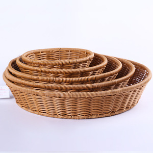Cesta Redonda de Imitación de Ratán 860 Color Café, Ecológica, para Almacenamiento de Alimentos y Frutas, para Uso en Restaurantes y Hoteles - Product Image 1