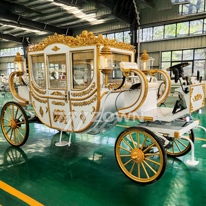 Carruaje Real de Caballos Negro Dorado de Alta Gama con Certificación CE para 4-6 Personas, Ideal para Bodas y Recorridos en Parques Temáticos - Product Image 5