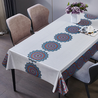 Nappe de table en plastique RNPT Platinum Luxury Green Tropical Leaf Print Floral Print, imprimé feuilles tropicales vertes, facile à nettoyer / Eas