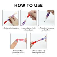 Marque privée GP, stylo marqueur pour ongles en acrylique imperméable, peinture 3D, graffiti, beauté des ongles, pointe plate, longue durée, séchage rapide