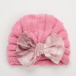 <span class=keywords><strong>Bonnet</strong></span> en tricot pour bébé, Turban avec nœud, <span class=keywords><strong>Bonnet</strong></span> chaud pour nouveau-né, automne et hiver - Product Image 5