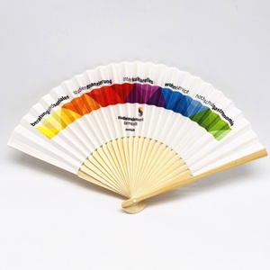 Abanicos Plegables Personalizados con Diseño Impreso QM, Abanicos Promocionales de Plástico/Madera/Bambú - Product Image 1