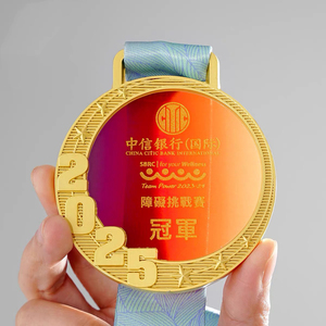 Impresión a todo color Forma redonda Oro Plata Bronce Metal Cristal CRISTAL 2025 Año Medalla MH-J642 - Product Image 5