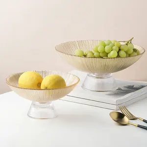 Luxury Nordic style glass fruit bowl living room decoration snacks bowl for wedding for home decoration