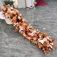Susunan Meja Hotel Burgundy, Dekorasi Pernikahan dari Stainless Steel (Bukan Baru), Centerpiece, Buffet Keju, Runner Bunga Biru