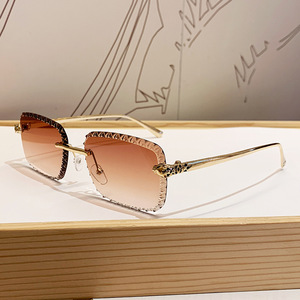 SPOEN <b>Rimless</b> Gradient <b>Sunglasses</b> UV400 <b>Rectangle</b> Women Fashion Driving Sun Glasses - Product Image 4