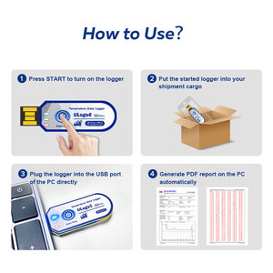 खाद्य कंटेनर तापमान मॉनिटर के लिए यूएसबी कनेक्शन ip67 के साथ ओम समर्थित अनुकूलित लोगो तापमान डेटा लॉगर - Product Image 5