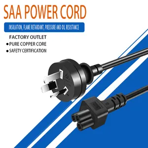 Au Plug Extension Power Cable 18AWG 3*0.75mm C5 10A 250V Australian Standard Power Cord for Laptop Adapter
