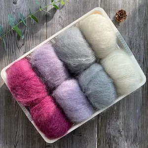 Mohair – fil de crochet mélangé moyen et grossier, ligne de pull tricoté, vente en gros, 40g