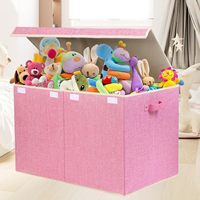 Grands coffres de rangement pour jouets avec couvercle rabattable et séparateurs, bacs de rangement pliables pour salle de jeux