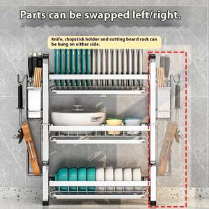 Étagère de rangement pour bols et plats en acier inoxydable robuste pour cuisine, avec égouttoir, prix usine, remise sur commande en gros - Product Image 2