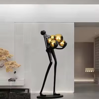 JYLIGHTING Nordic Creative Design Figure Sculpture Lampadaire LED Bras Tenant Boule Hôtel Expositions Bureau Ventes Style Vertical