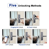 Cerradura de Puerta LOCKAI K7 de Aleación de Aluminio y Madera, Desbloqueo por Huella Dactilar, Tarjeta, Contraseña, Código, a través de Wi-Fi/Almacenamiento en la Nube