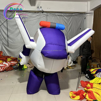 Costume de marche gonflable de défilé de couleur personnalisée Costume d'avion gonflable blanc violet