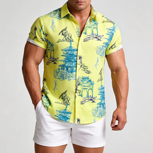 Chemise Formelle Slim Fit Col V pour Homme, Meilleure Vente, Camisa De Praia, Chemise Hawaïenne Haut de Gamme pour Homme, Vêtements de Créateur - Product Image 3