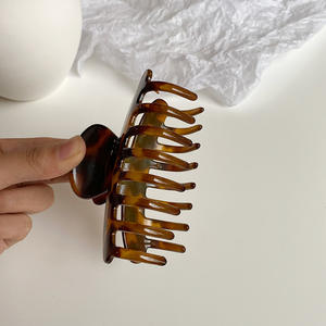 Pince à cheveux coréenne en plastique de taille moyenne, couleur turquoise classique, 9 cm, pour femme, usage quotidien - Product Image 3