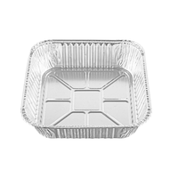 Lot de 500 moules à gâteau carrés jetables en aluminium 8x8, robustes, avec couvercles en plastique PET, conditionnés sous blister