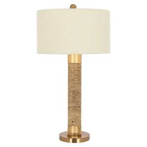 Lámpara de mesa de diseño moderno, 79 cm de altura, base de corcho y latón, bombilla LED E27 para sala de estar, hotel, villa - Product Image 3