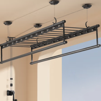 Séchoir à linge pliable pour plafond, commande manuelle, séchoir à linge en métal durable pour la maison