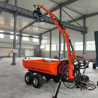Remorque forestière pour bois de 3 tonnes Forester 3400 ATV avec grue et grappin à bois