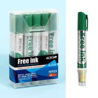 Marqueur pour tableau blanc en plastique noir de grande capacité personnalisé, encre liquide rechargeable, marqueur remplaçable, marqueurs pour tableau blanc