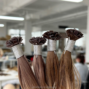 Hot Sale Natural Wave Wholesale Price Cuticle Aligned Hair Double Drawn Russian Hair Curly Pro-bonded <b>K</b>-<b>tip</b> Hair <b>Extensions</b> - Product Image 4