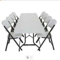 Vente en gros de tables pliantes en plastique de haute qualité de 6 pieds pour événements chaise pliante en plastique pour l'extérieur