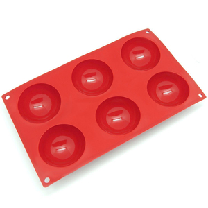 BHD grado alimenticio libre de BPA 6 agujeros medio semiesfera <span class=keywords><strong>molde</strong></span> de silicona, antiadherente 6 cavidades medio círculo silicona pastel <span class=keywords><strong>molde</strong></span> <span class=keywords><strong>para</strong></span> hornear - Product Image 3