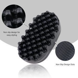 Brosse coiffante en silicone de haute qualité pour cheveux bouclés, noire, pour hommes, outils en éponge durables pour tordre les cheveux - Product Image 3