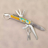 Fabrication OEM/ODM, logo gravé sur mesure, mini couteau multifonction 11 en 1, couteau multi-outils en métal, porte-clés