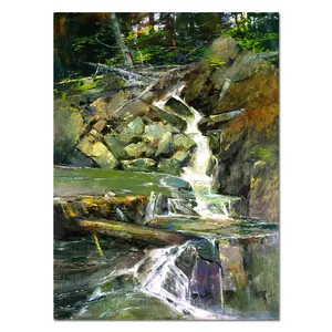 Natur Wasserfall Schöne Landschaft Wand Home Decor Wasserfall Ölgemälde