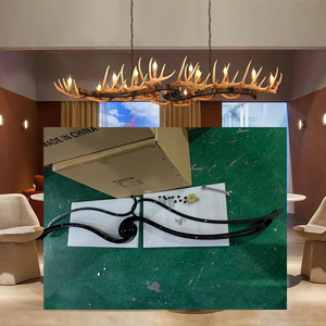 Lustre en <span class=keywords><strong>bois</strong></span> <span class=keywords><strong>de</strong></span> <span class=keywords><strong>cerf</strong></span> <span class=keywords><strong>de</strong></span> campagne d'Europe pour le dessus <span class=keywords><strong>de</strong></span> table <span class=keywords><strong>de</strong></span> la salle à manger Rectangulaire Grand <span class=keywords><strong>cerf</strong></span> en résine Suspension Vintage Suspension Lumineuse - Product Image 4