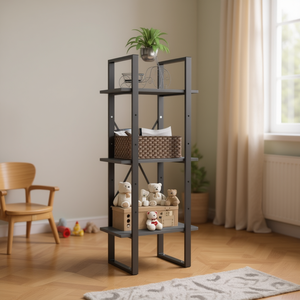 Libreria a 3 Ripiani in Legno Ingegnerizzato Grigio 15.7x11.8x41.3, Arredamento per Bambini, Design Minimalista - Product Image 2