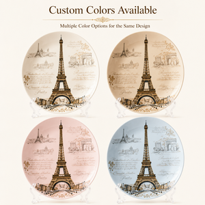 Platos y Vajillas de Cerámica con Diseño de la Torre Eiffel, Recuerdos de París, Francia, Platos de Porcelana Personalizados, OEM, ODM, Venta al Por Mayor - Product Image 2