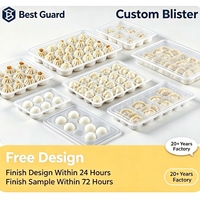Barquette en plastique personnalisée pour emballage de dumplings surgelés, empilable, avec cavités sur mesure pour aliments surgelés rapides