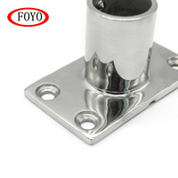 Base rectangulaire en acier inoxydable marin 316 pour mât de drapeau à 90 degrés, quincaillerie marine